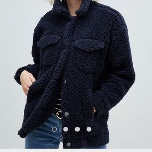 Navy Teddy coat